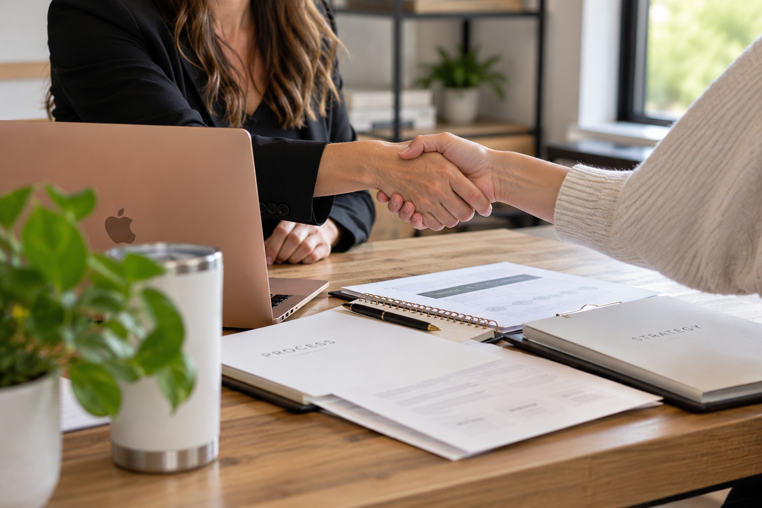 Collaborative business partnership and consulting meeting